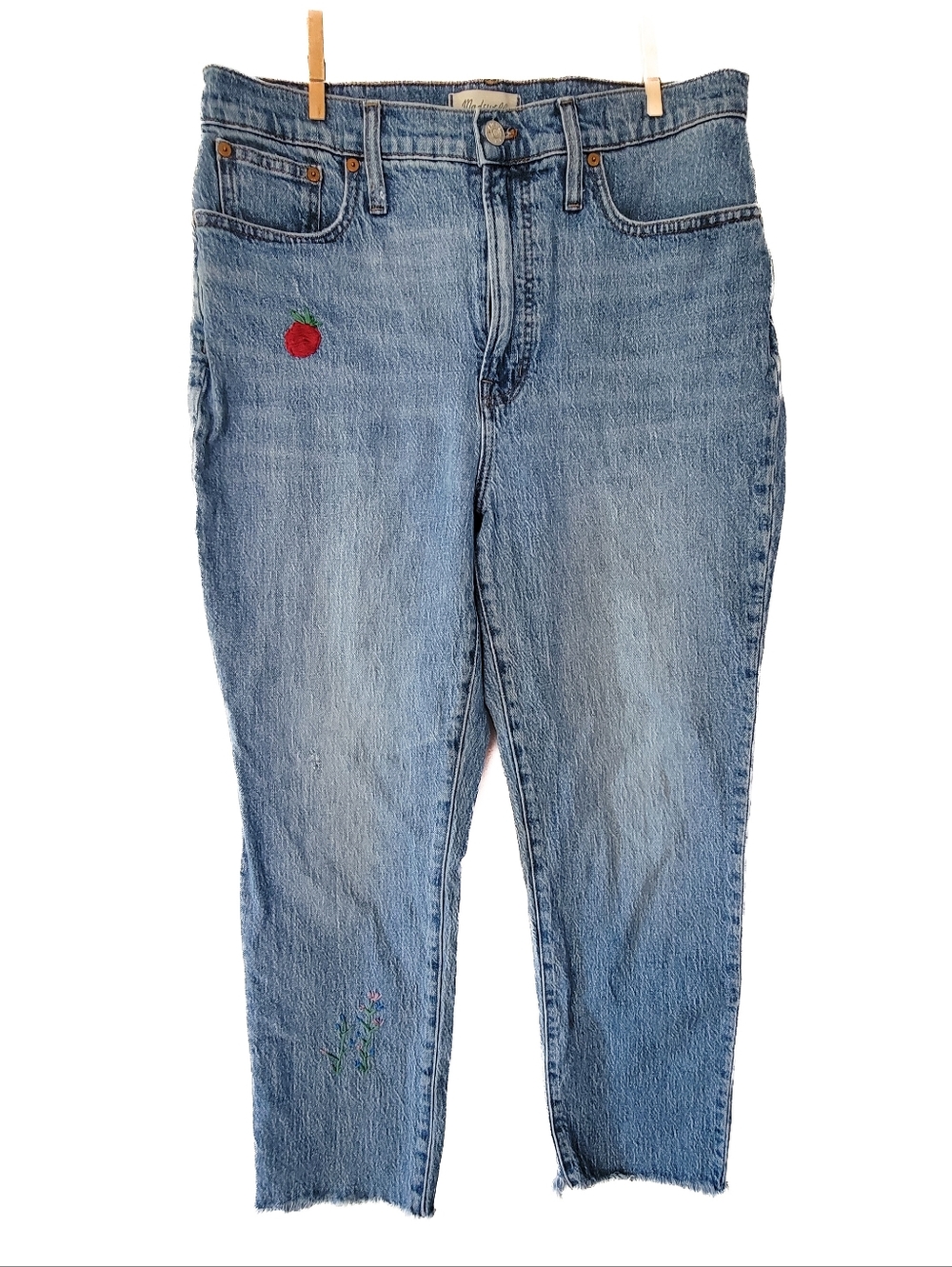 Madewell The Perfect Vintage Jean‎ Cropped & Embroidered Sz 30